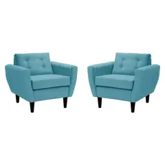 BODEVIR - Set de 2 sillones 1 cuerpo BOTE 1C 95x80x83 cm Turquesa