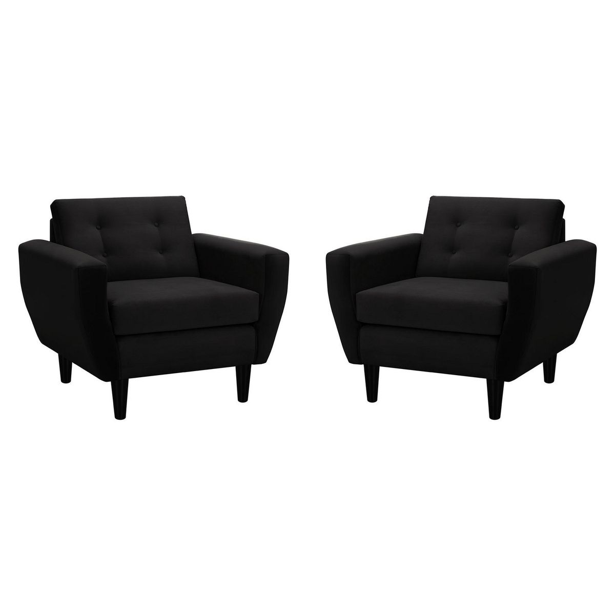 BODEVIR - Set de 2 sillones 1 cuerpo BOTE 1C 95x80x83 cm Negro