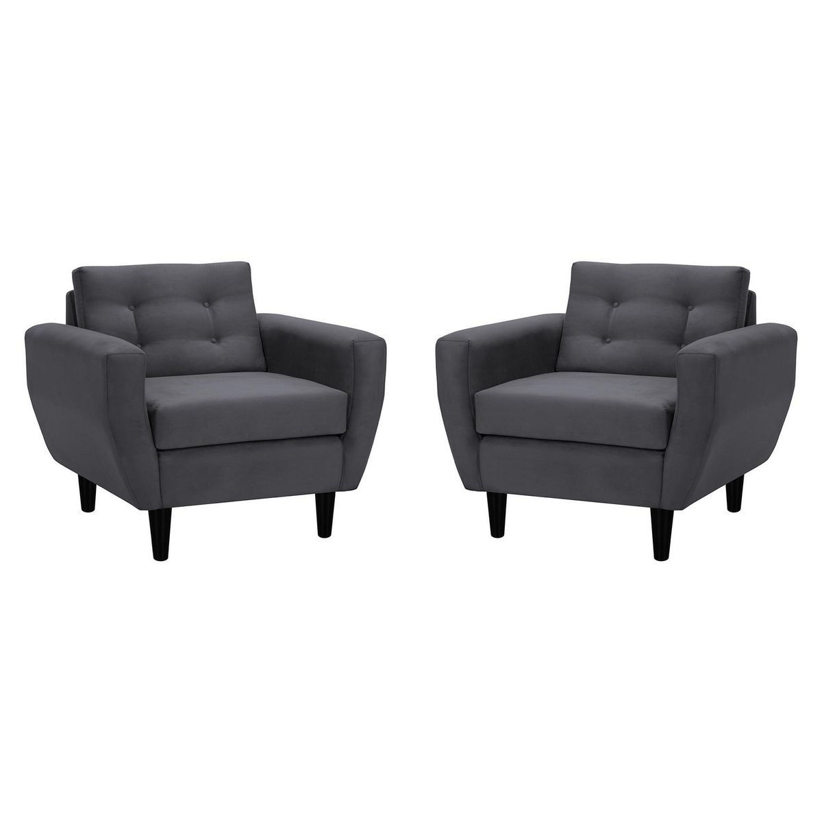 BODEVIR - Set de 2 sillones 1 cuerpo BOTE 1C 95x80x83 cm Gris