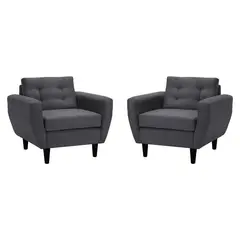 BODEVIR - Set de 2 sillones 1 cuerpo BOTE 1C 95x80x83 cm Gris