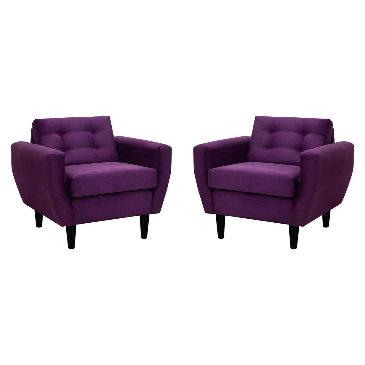 BODEVIR - Set de 2 sillones 1 cuerpo BOTE 1C 95x80x83 cm Morado