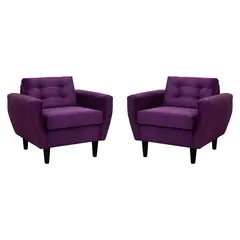 BODEVIR - Set de 2 sillones 1 cuerpo BOTE 1C 95x80x83 cm Morado