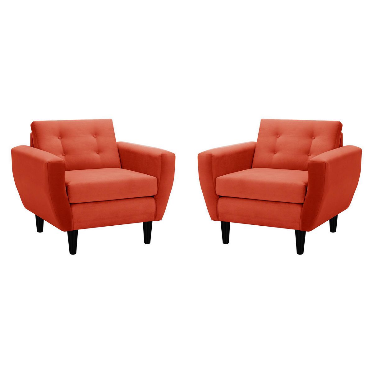 BODEVIR - Set de 2 sillones 1 cuerpo BOTE 1C 95x80x83 cm Naranja