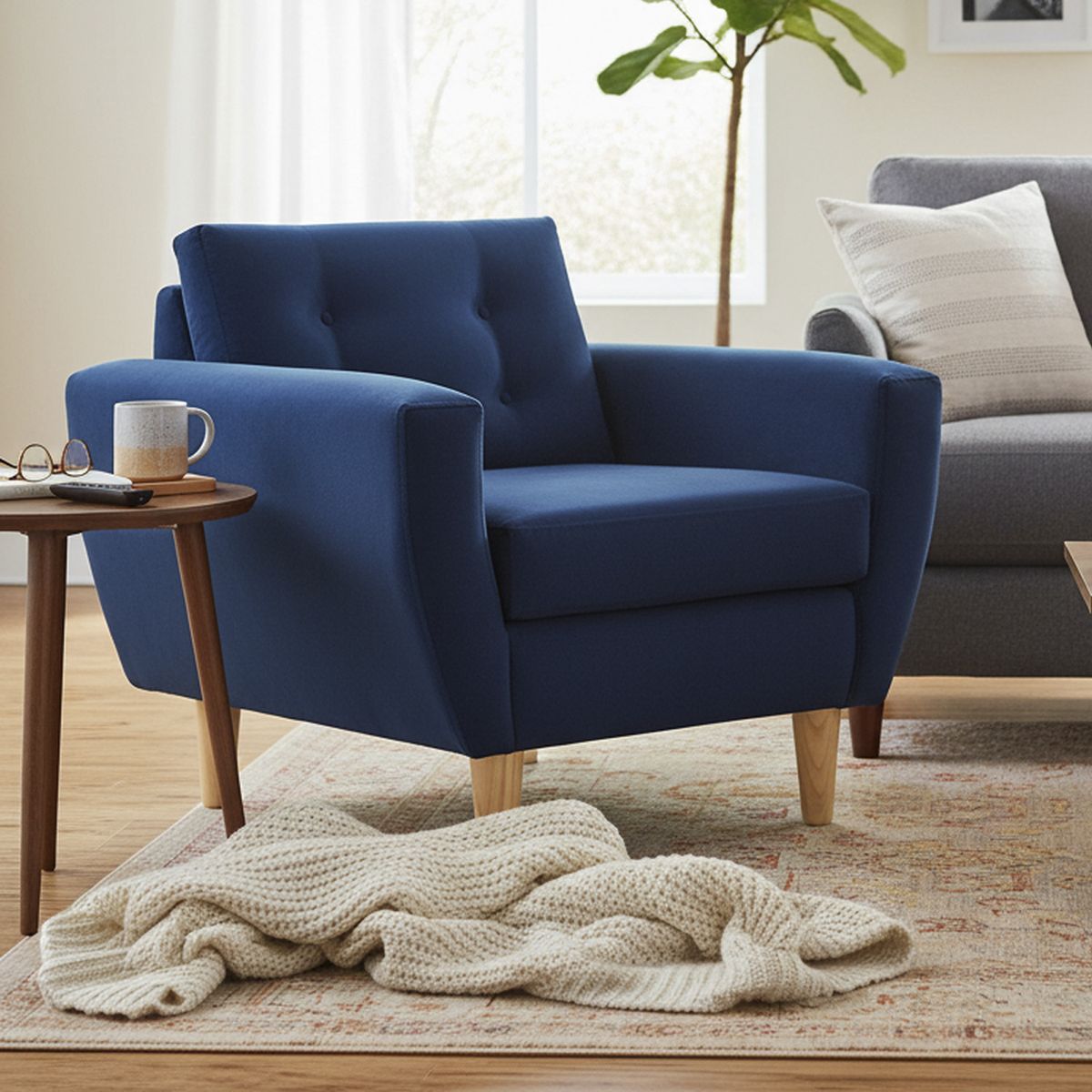 BODEVIR - Sillón 1 cuerpo BOTE 1C 95x80x83 cm Azul Marino