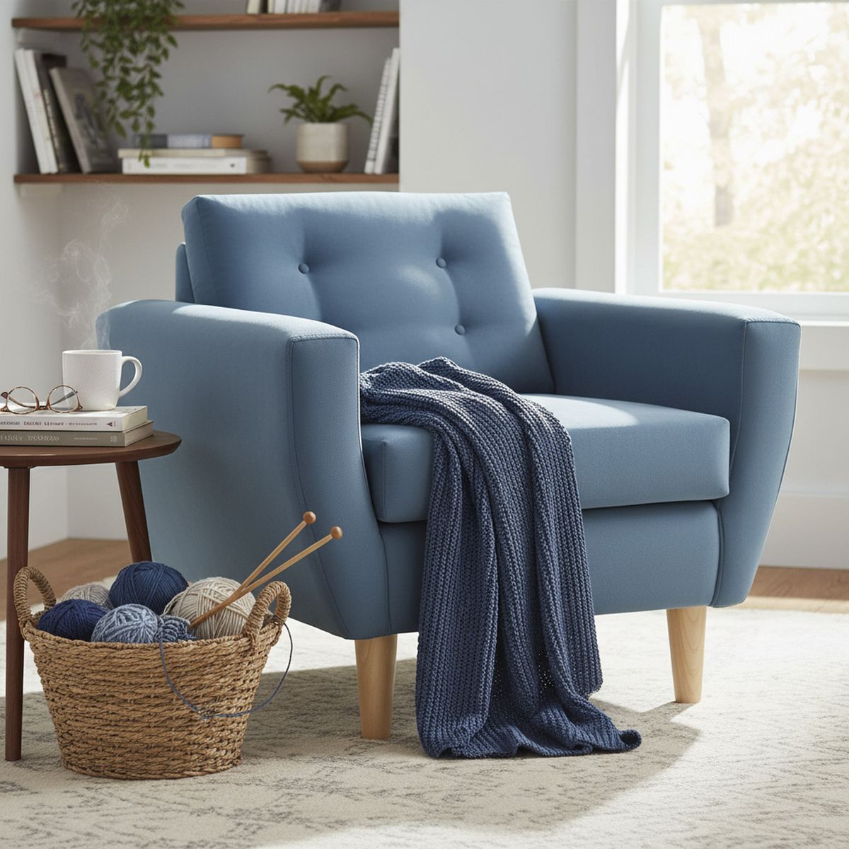 BODEVIR - Sillón 1 cuerpo BOTE 1C 95x80x83 cm Azul Petroleo