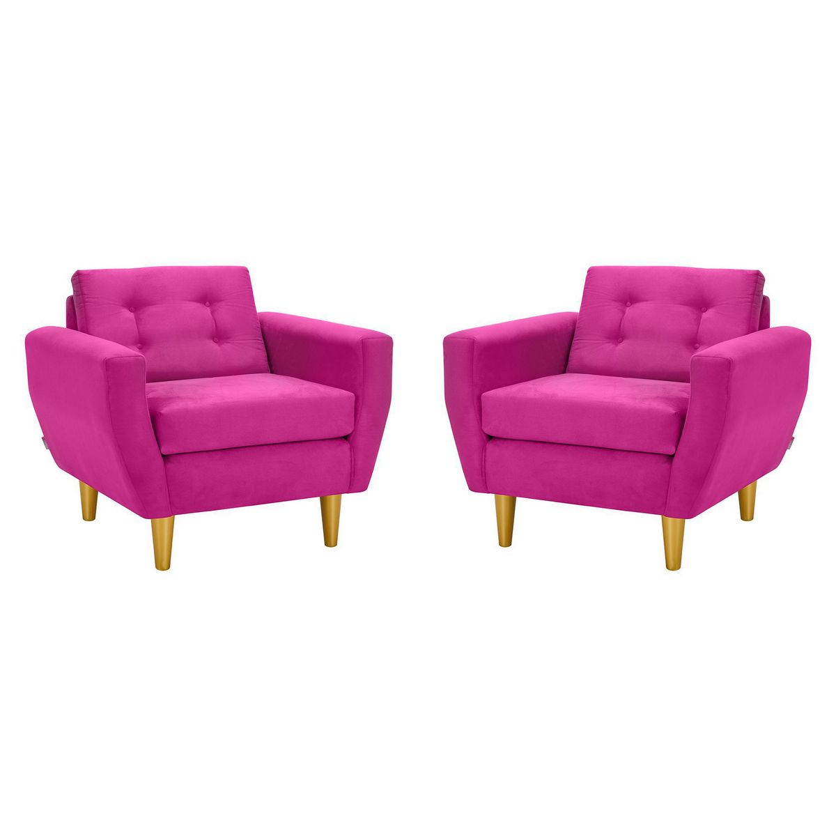 BODEVIR - Set de 2 sillones 1 cuerpo BOTE 1C 95x80x83 cm Fucsia