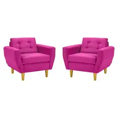 BODEVIR - Set de 2 sillones 1 cuerpo BOTE 1C 95x80x83 cm Fucsia