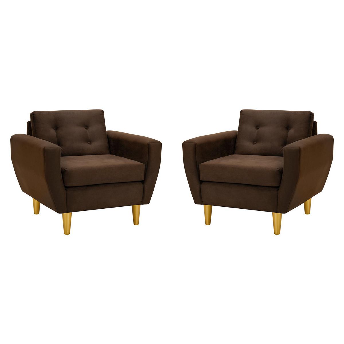 BODEVIR - Set de 2 sillones 1 cuerpo BOTE 1C 95x80x83 cm Chocolate