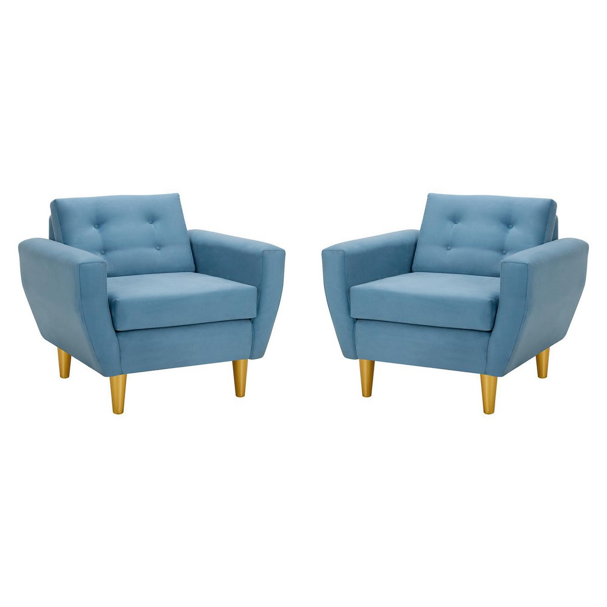 BODEVIR - Set de 2 sillones 1 cuerpo BOTE 1C 95x80x83 cm Azul Petroleo