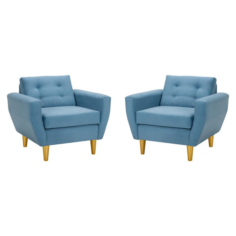 BODEVIR - Set de 2 sillones 1 cuerpo BOTE 1C 95x80x83 cm Azul Petroleo