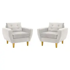 BODEVIR - Set de 2 sillones 1 cuerpo BOTE 1C 95x80x83 cm Crudo