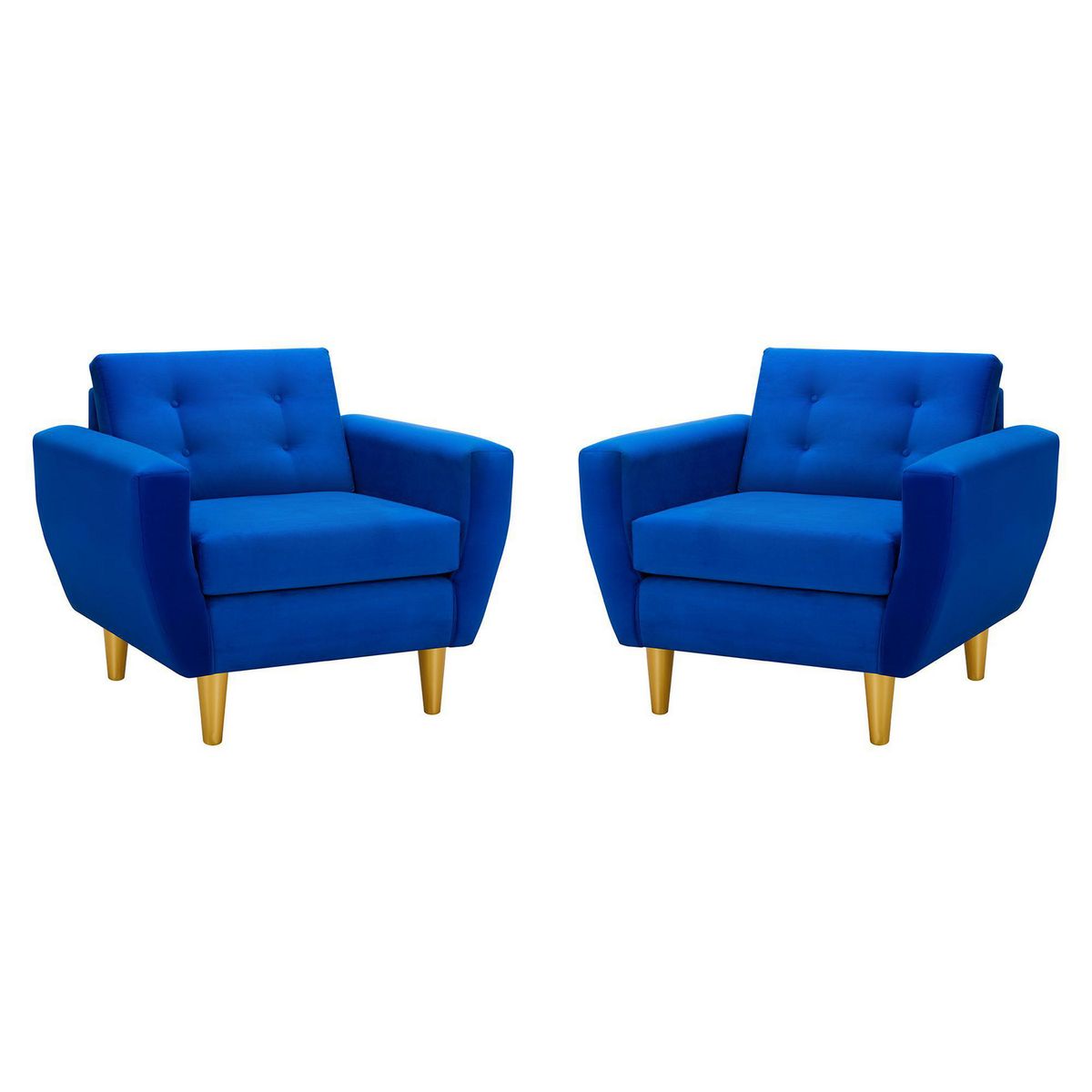 BODEVIR - Set de 2 sillones 1 cuerpo BOTE 1C 95x80x83 cm Azul Rey