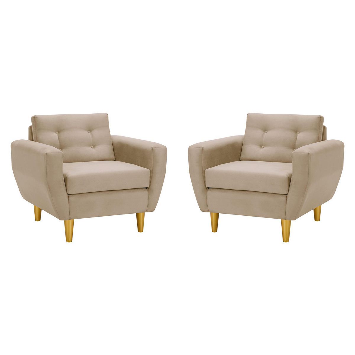 BODEVIR - Set de 2 sillones 1 cuerpo BOTE 1C 95x80x83 cm Beige