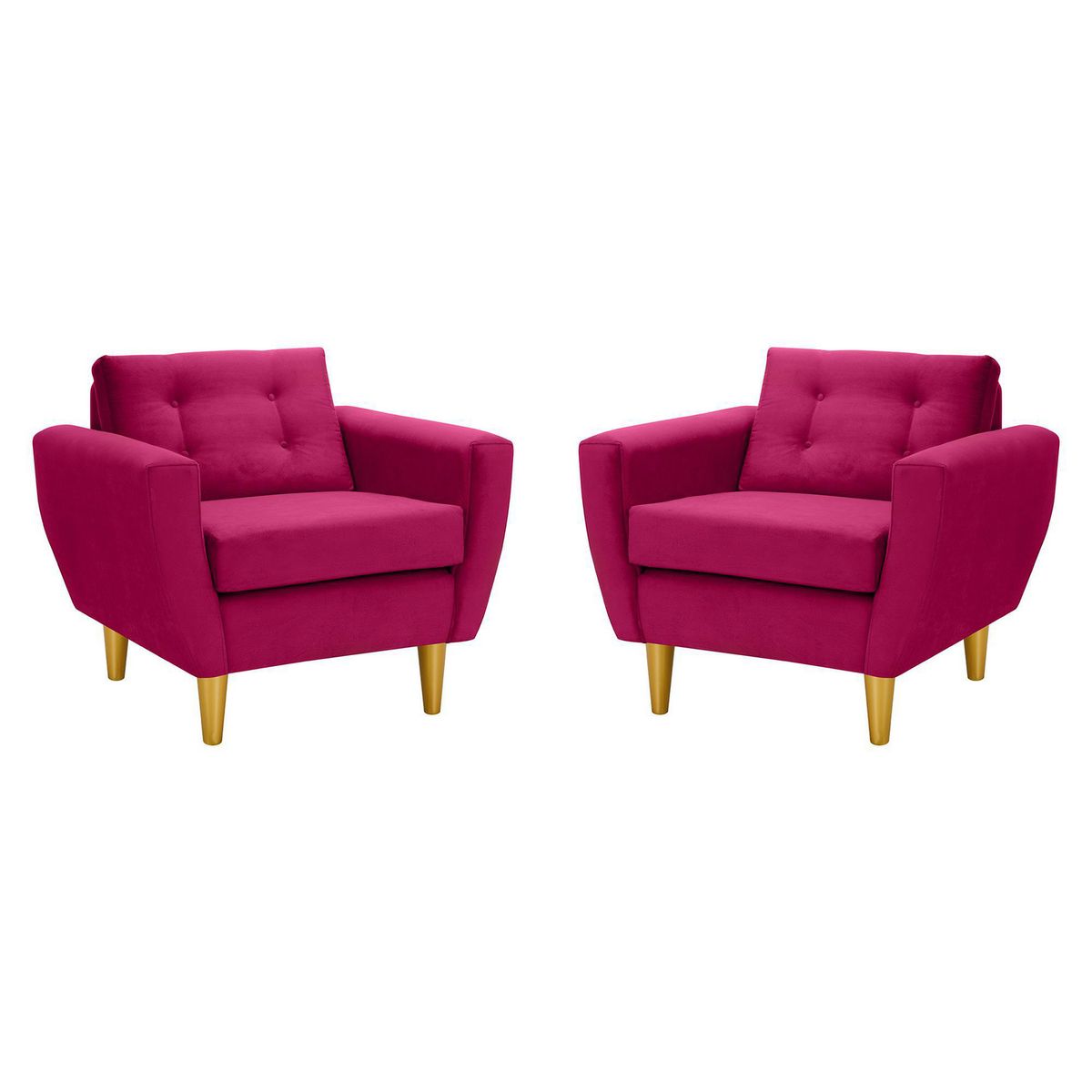 BODEVIR - Set de 2 sillones 1 cuerpo BOTE 1C 95x80x83 cm Burdeo