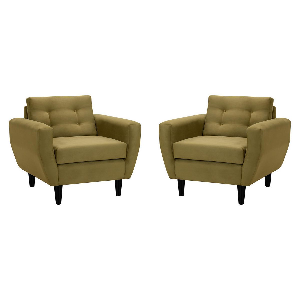 BODEVIR - Set de 2 sillones 1 cuerpo BOTE 1C 95x80x83 cm Verde Musgo