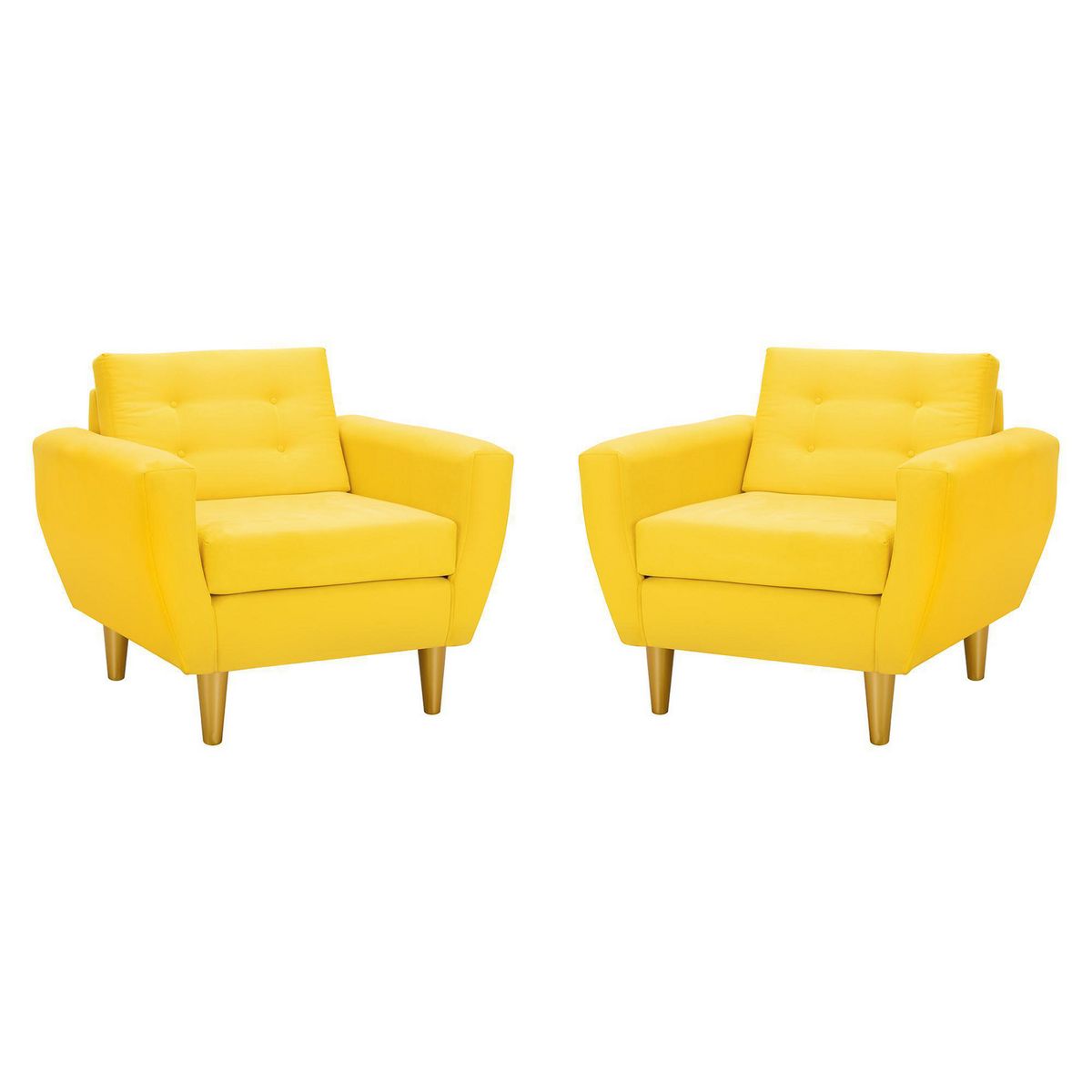 BODEVIR - Set de 2 sillones 1 cuerpo BOTE 1C 95x80x83 cm Amarillo