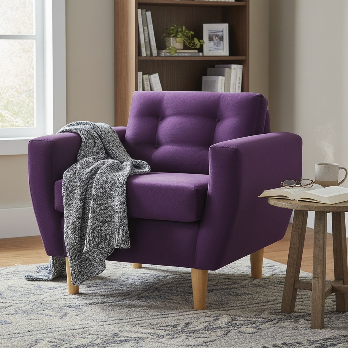 BODEVIR - Sillón 1 cuerpo BOTE 1C 95x80x83 cm Morado