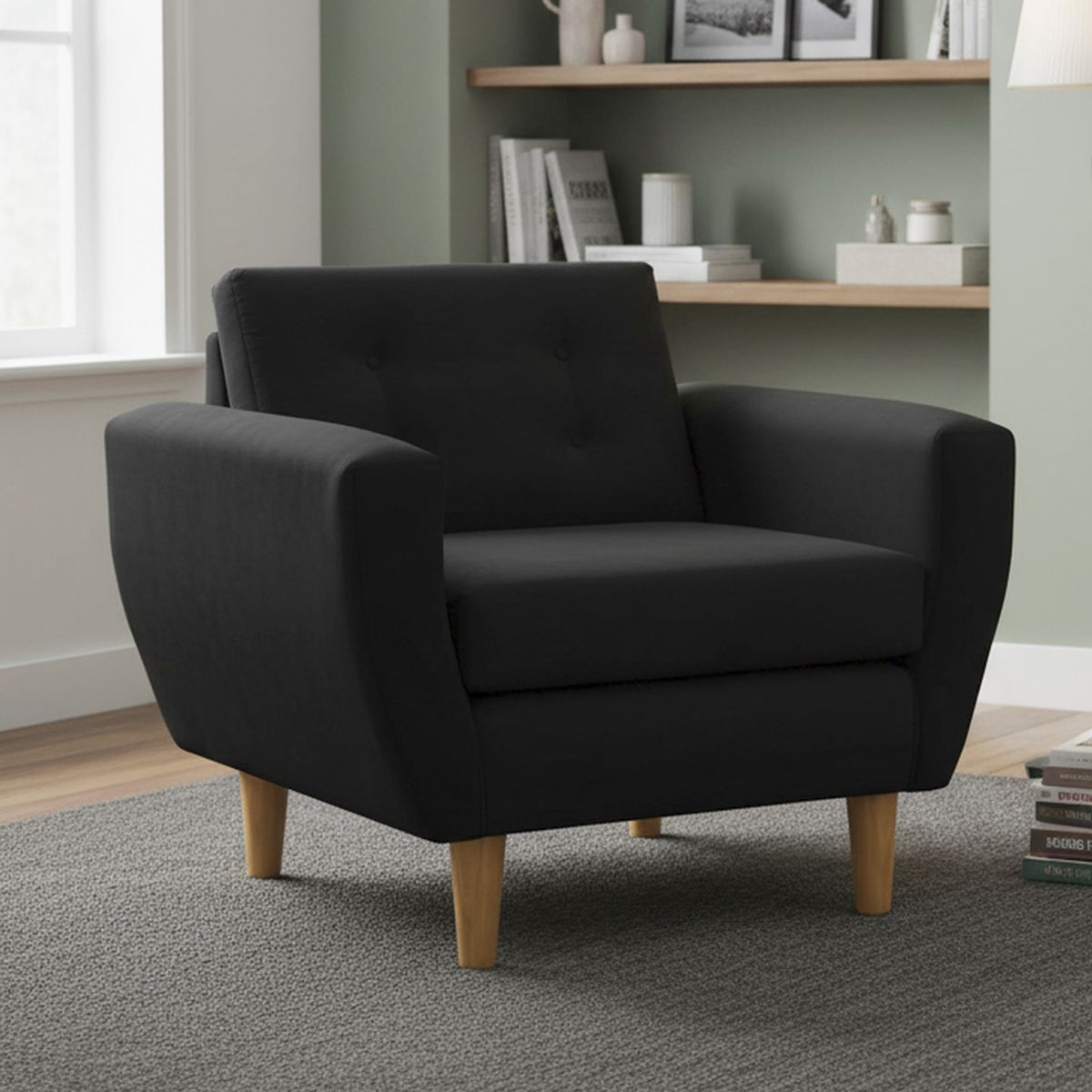 BODEVIR - Sillón 1 cuerpo BOTE 1C 95x80x83 cm Negro