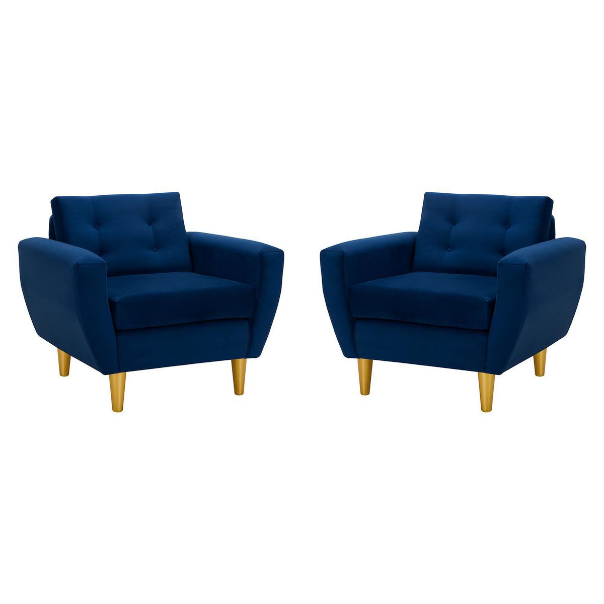 BODEVIR - Set de 2 sillones 1 cuerpo BOTE 1C 95x80x83 cm Azul Marino