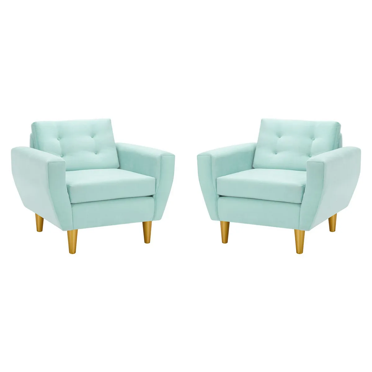 BODEVIR - Set de 2 sillones 1 cuerpo BOTE 1C 95x80x83 cm Verde Agua