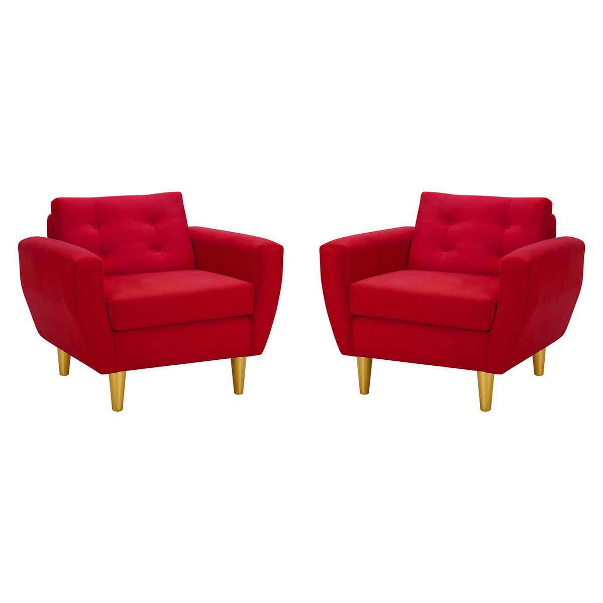 BODEVIR - Set de 2 sillones 1 cuerpo BOTE 1C 95x80x83 cm Rojo