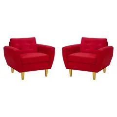 BODEVIR - Set de 2 sillones 1 cuerpo BOTE 1C 95x80x83 cm Rojo