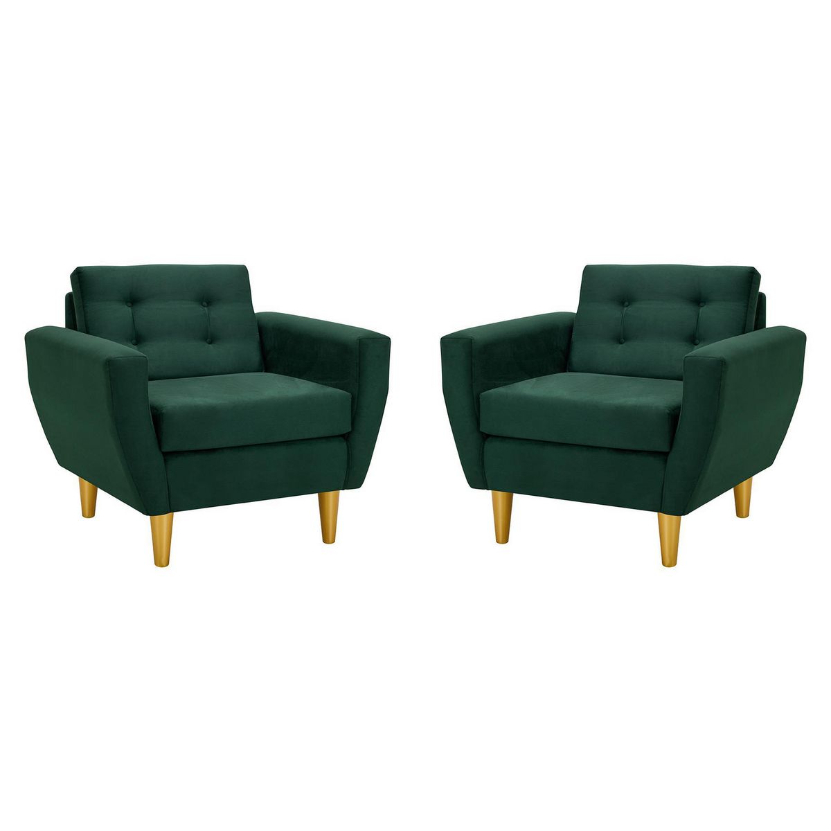 BODEVIR - Set de 2 sillones 1 cuerpo BOTE 1C 95x80x83 cm Verde Botella