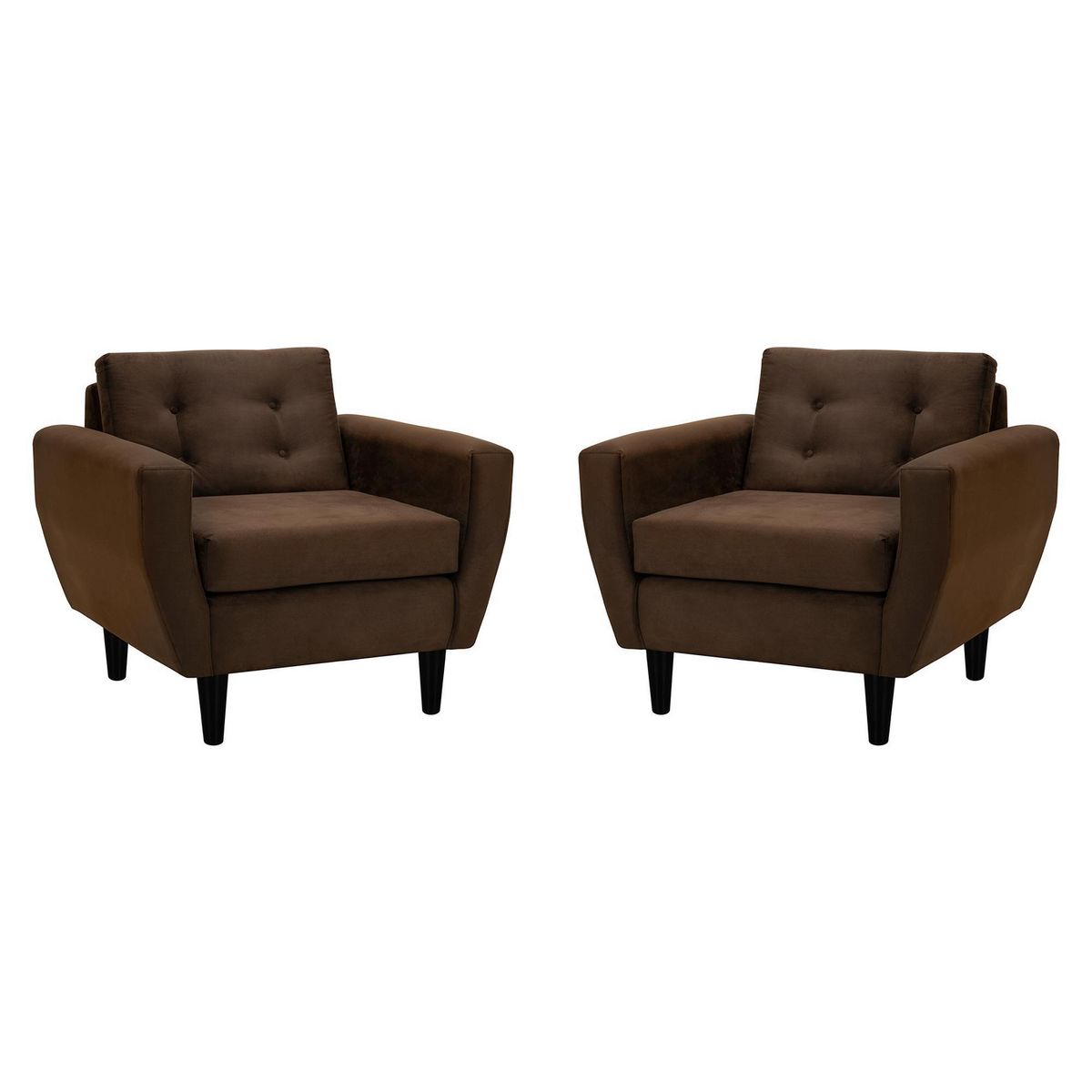 BODEVIR - Set de 2 sillones 1 cuerpo BOTE 1C 95x80x83 cm Chocolate