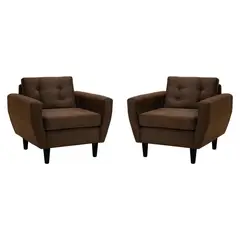 BODEVIR - Set de 2 sillones 1 cuerpo BOTE 1C 95x80x83 cm Chocolate