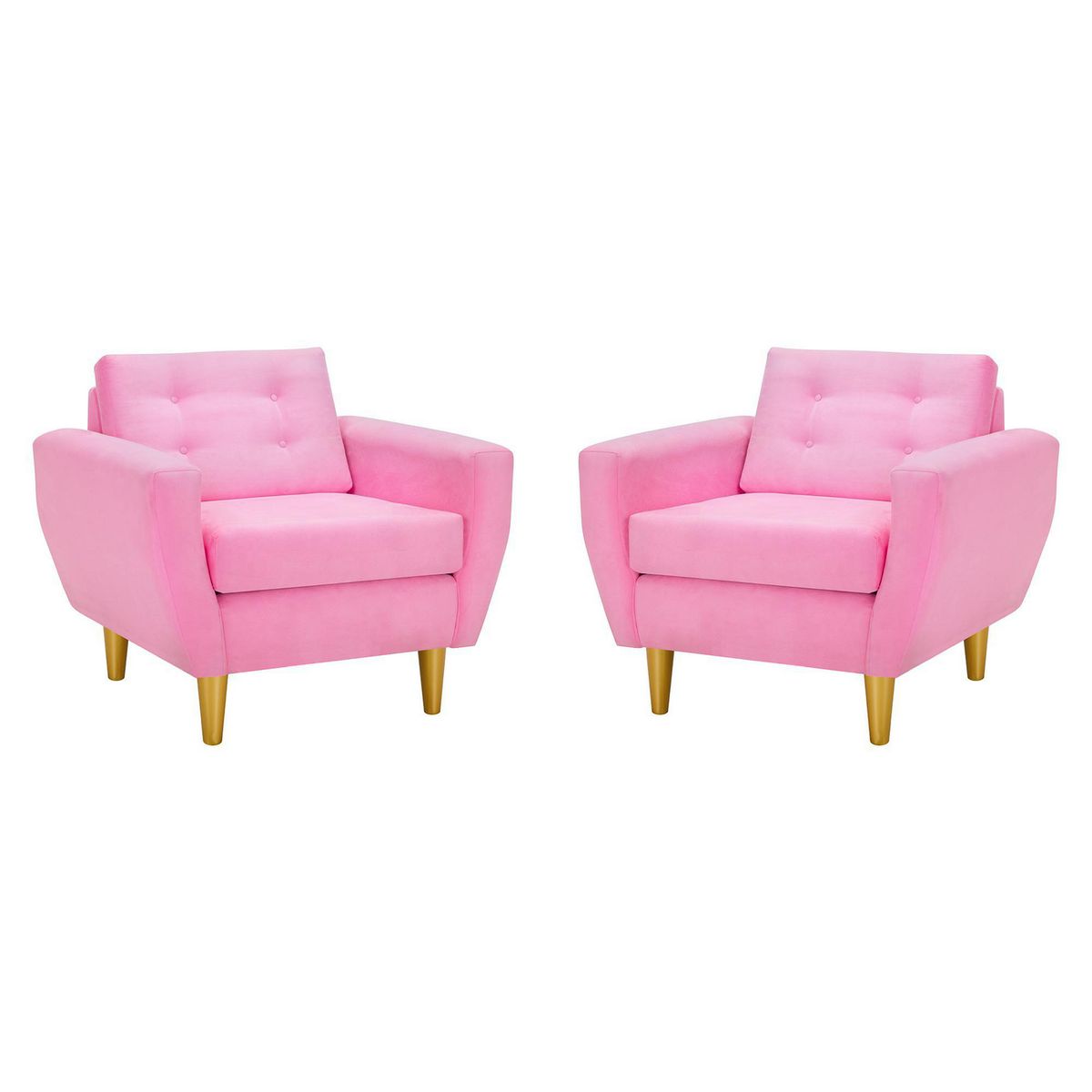 BODEVIR - Set de 2 sillones 1 cuerpo BOTE 1C 95x80x83 cm Rosado