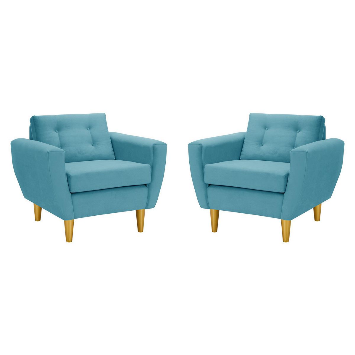 BODEVIR - Set de 2 sillones 1 cuerpo BOTE 1C 95x80x83 cm Turquesa