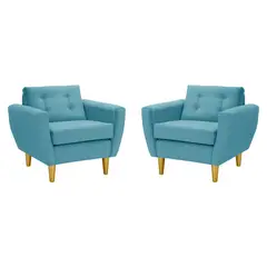 BODEVIR - Set de 2 sillones 1 cuerpo BOTE 1C 95x80x83 cm Turquesa
