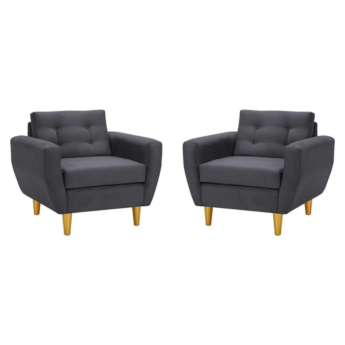 BODEVIR - Set de 2 sillones 1 cuerpo BOTE 1C 95x80x83 cm Gris