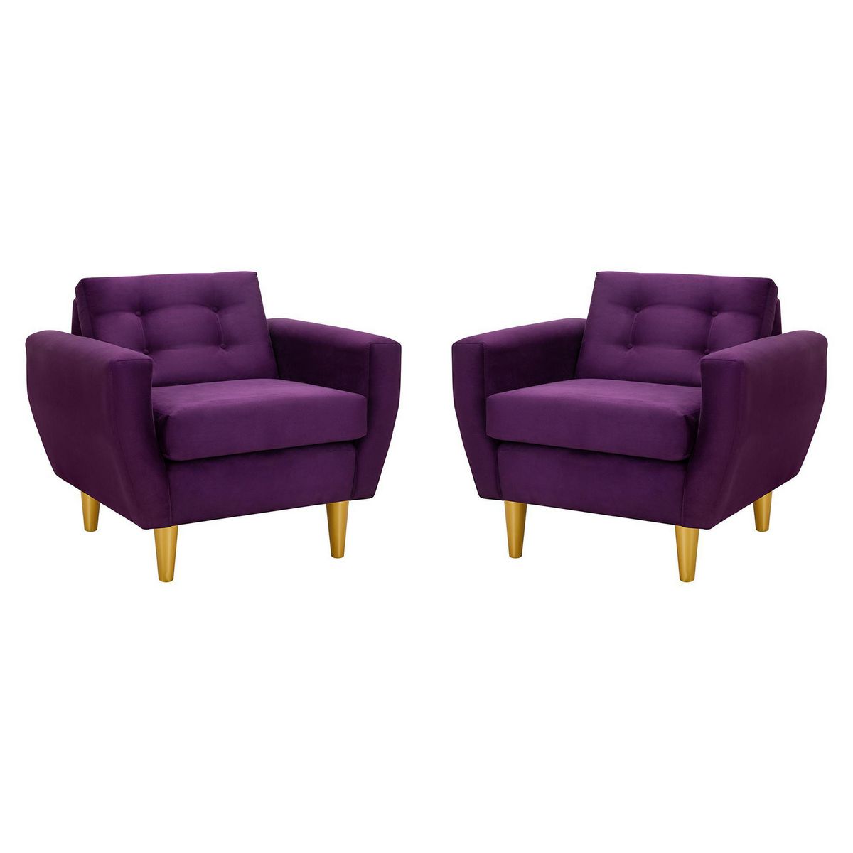 BODEVIR - Set de 2 sillones 1 cuerpo BOTE 1C 95x80x83 cm Morado