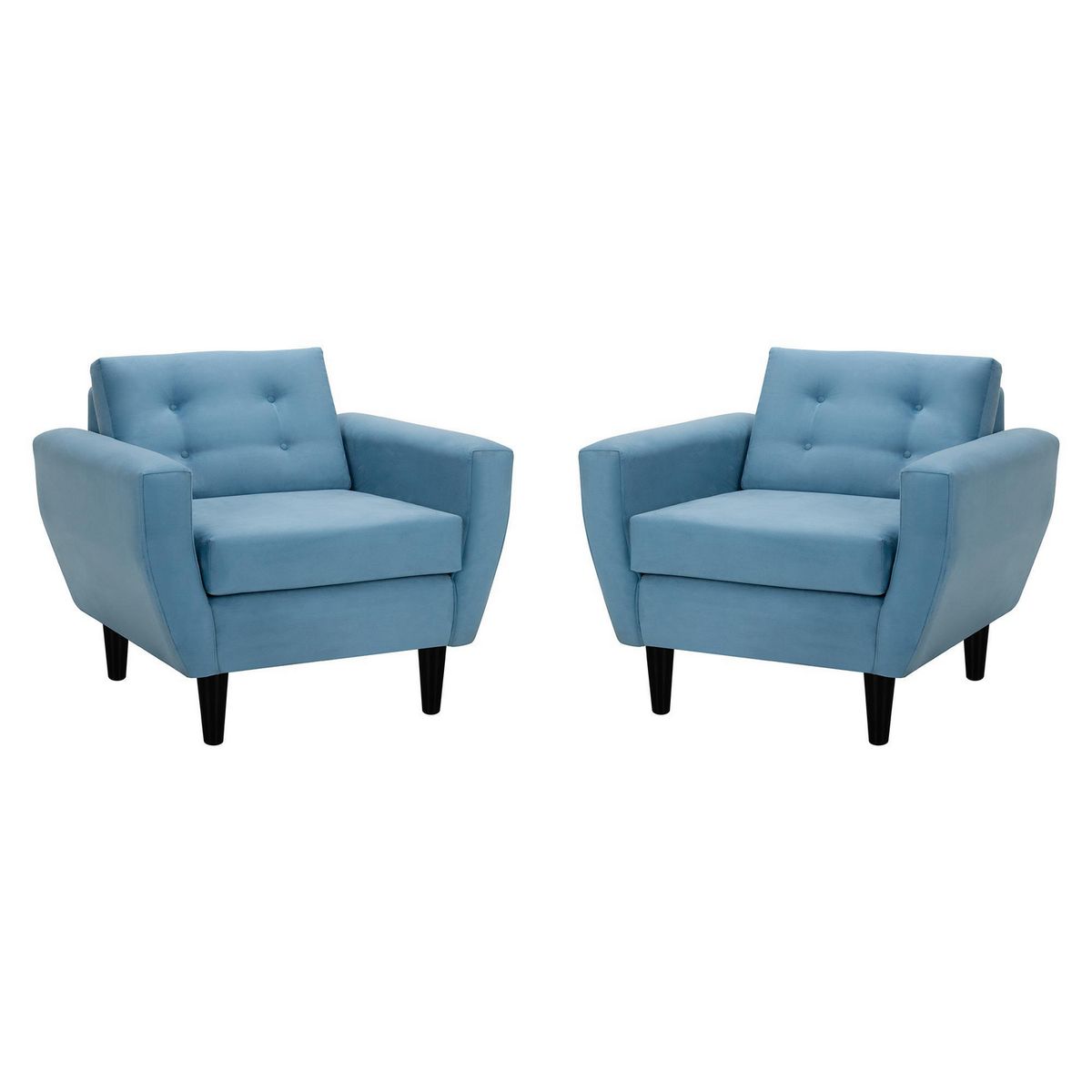 BODEVIR - Set de 2 sillones 1 cuerpo BOTE 1C 95x80x83 cm Azul Petroleo