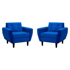 BODEVIR - Set de 2 sillones 1 cuerpo BOTE 1C 95x80x83 cm Azul Rey