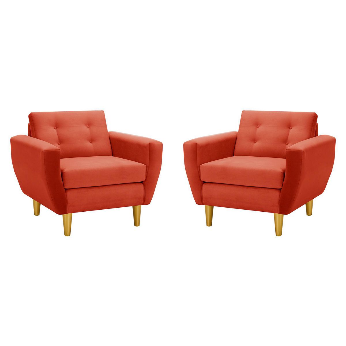 BODEVIR - Set de 2 sillones 1 cuerpo BOTE 1C 95x80x83 cm Naranja