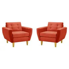 BODEVIR - Set de 2 sillones 1 cuerpo BOTE 1C 95x80x83 cm Naranja