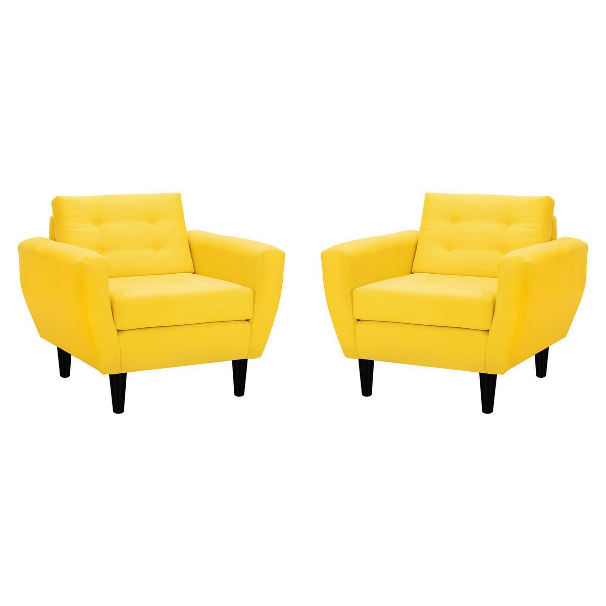 BODEVIR - Set de 2 sillones 1 cuerpo BOTE 1C 95x80x83 cm Amarillo
