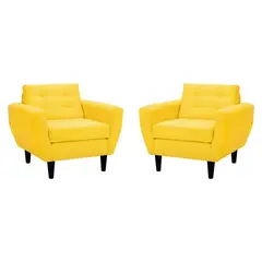 BODEVIR - Set de 2 sillones 1 cuerpo BOTE 1C 95x80x83 cm Amarillo