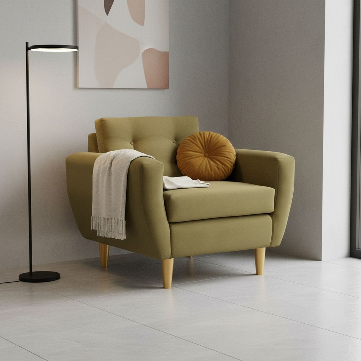 BODEVIR - Sillón 1 cuerpo BOTE 1C 95x80x83 cm Verde Musgo