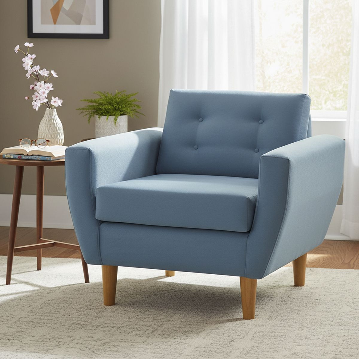 BODEVIR - Sillón 1 cuerpo BOTE 1C 95x80x83 cm Azul Petroleo