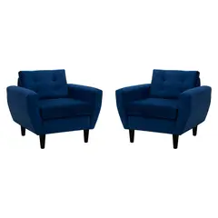 BODEVIR - Set de 2 sillones 1 cuerpo BOTE 1C 95x80x83 cm Azul Marino
