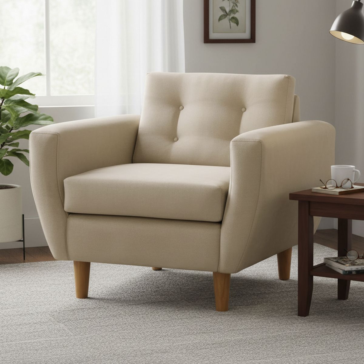 BODEVIR - Sillón 1 cuerpo BOTE 1C 95x80x83 cm Beige