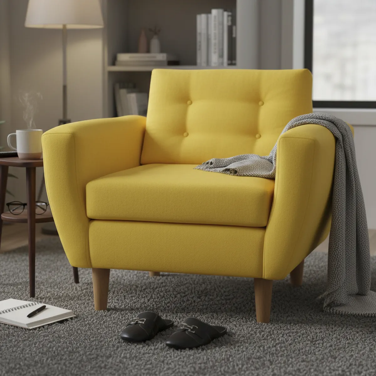 BODEVIR - Sillón 1 cuerpo BOTE 1C 95x80x83 cm Amarillo