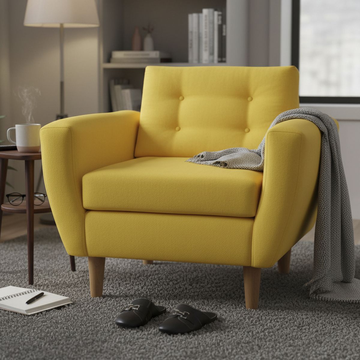 BODEVIR - Sillón 1 cuerpo BOTE 1C 95x80x83 cm Amarillo