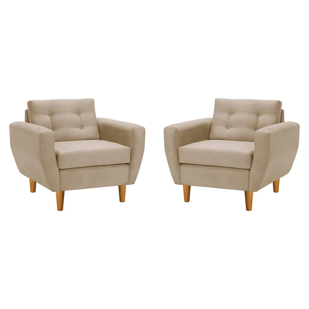 BODEVIR - Set de 2 sillones 1 cuerpo BOTE 1C 95x80x83 cm Beige