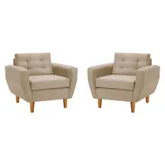 BODEVIR - Set de 2 sillones 1 cuerpo BOTE 1C 95x80x83 cm Beige