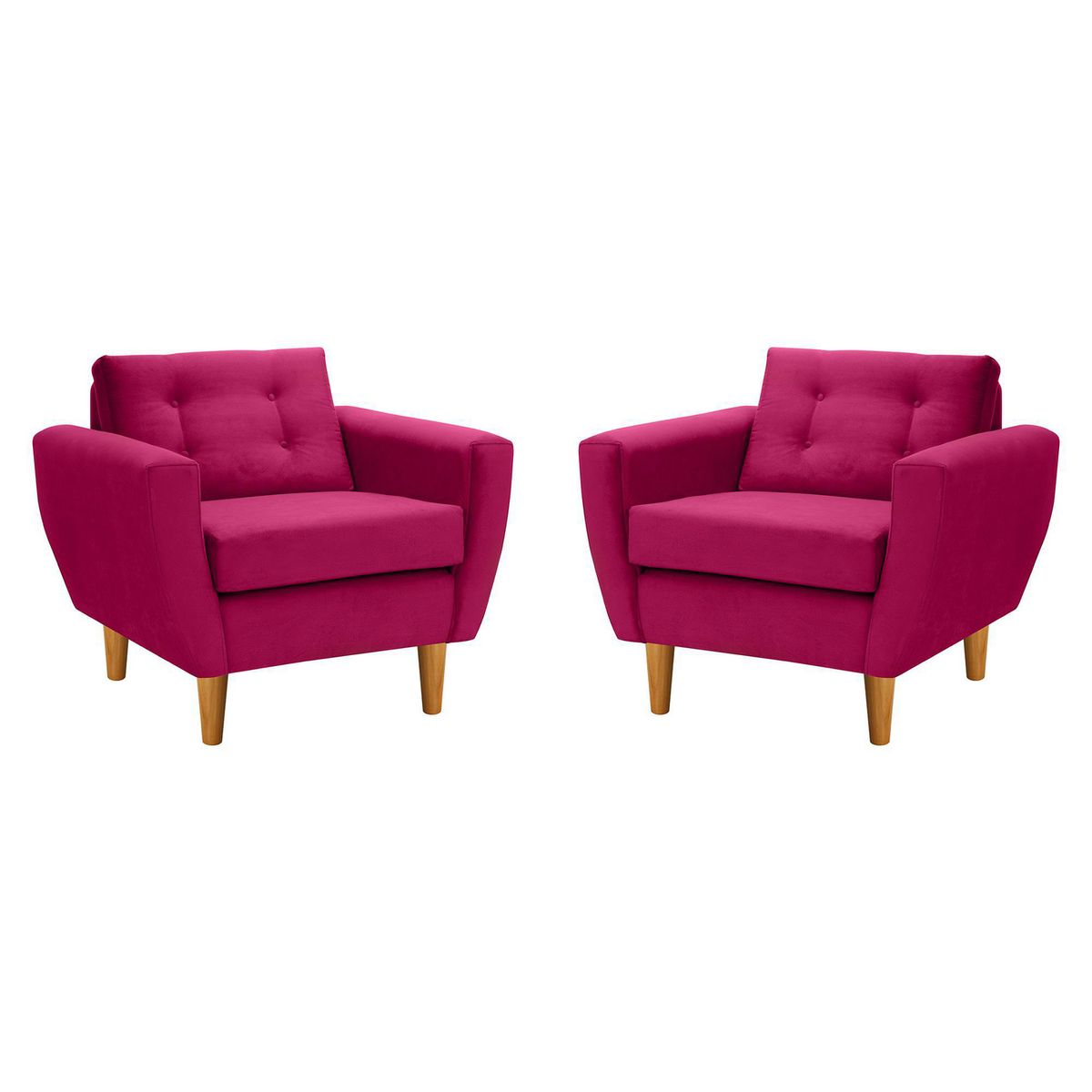 BODEVIR - Set de 2 sillones 1 cuerpo BOTE 1C 95x80x83 cm Burdeo