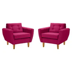 BODEVIR - Set de 2 sillones 1 cuerpo BOTE 1C 95x80x83 cm Burdeo